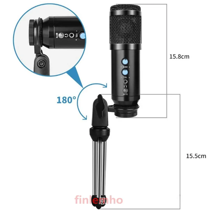Профессиональный конденсаторный Студийный микрофон для записи голоса 192 кГц/24