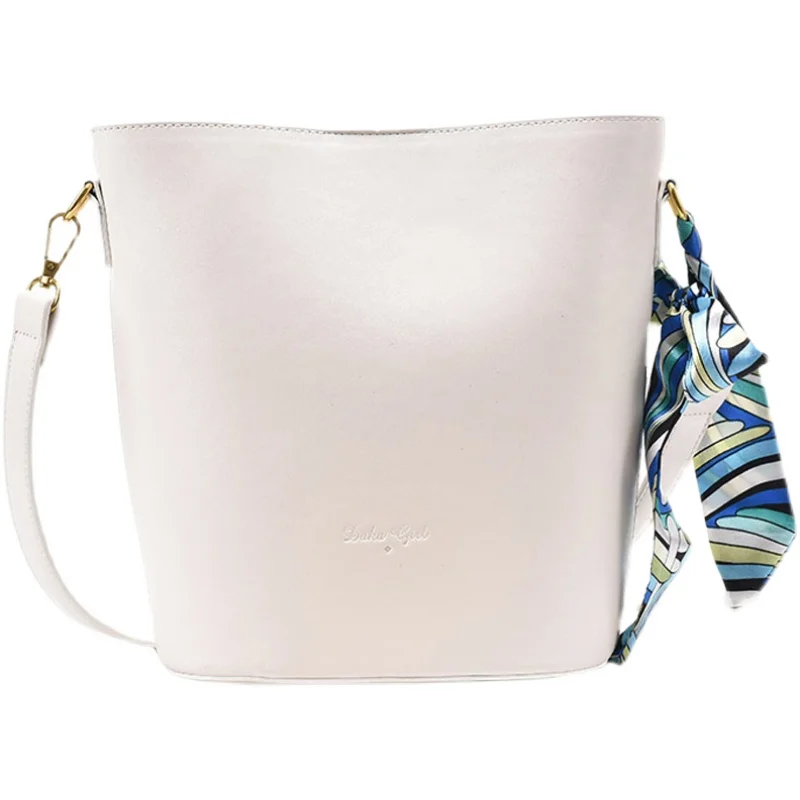 

Simple PU Leather Luxury Branded Handbags and Purses 2021spring Women's Bucket bag Fashion Designer Shoulder Bag