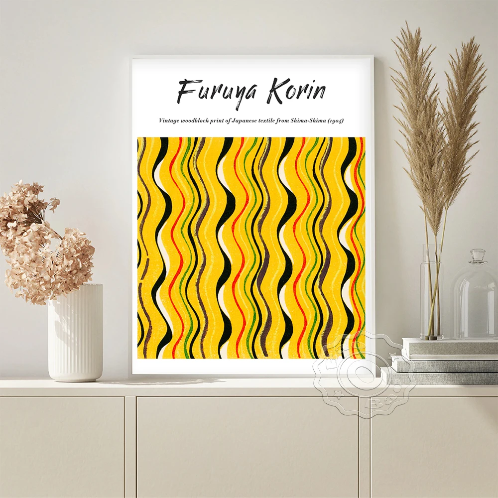 

Furuya Korin Vintage Art Prints Poster Wave Decorative Pattern Canvas Painting Wall Stickers Bedroom Living Room Home Decor Gift