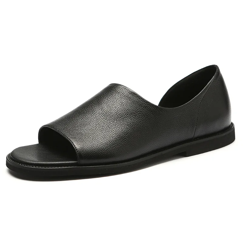 

New Summer Men's Sandals Soft Leather Sandals Breathable Non-slip Beach Shoes Men's Slippers Zapatos Hombre Men Beach Sandals