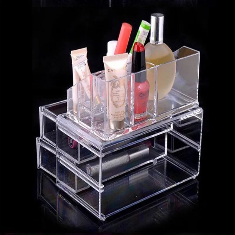 Прозрачный Акриловый Косметический Настольный органайзер для косметики чехол