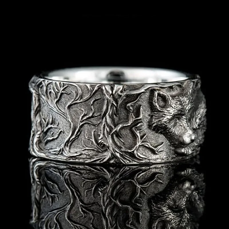 Модное мужское кольцо VILAGE из нержавеющей стали в стиле ретро с волчьим