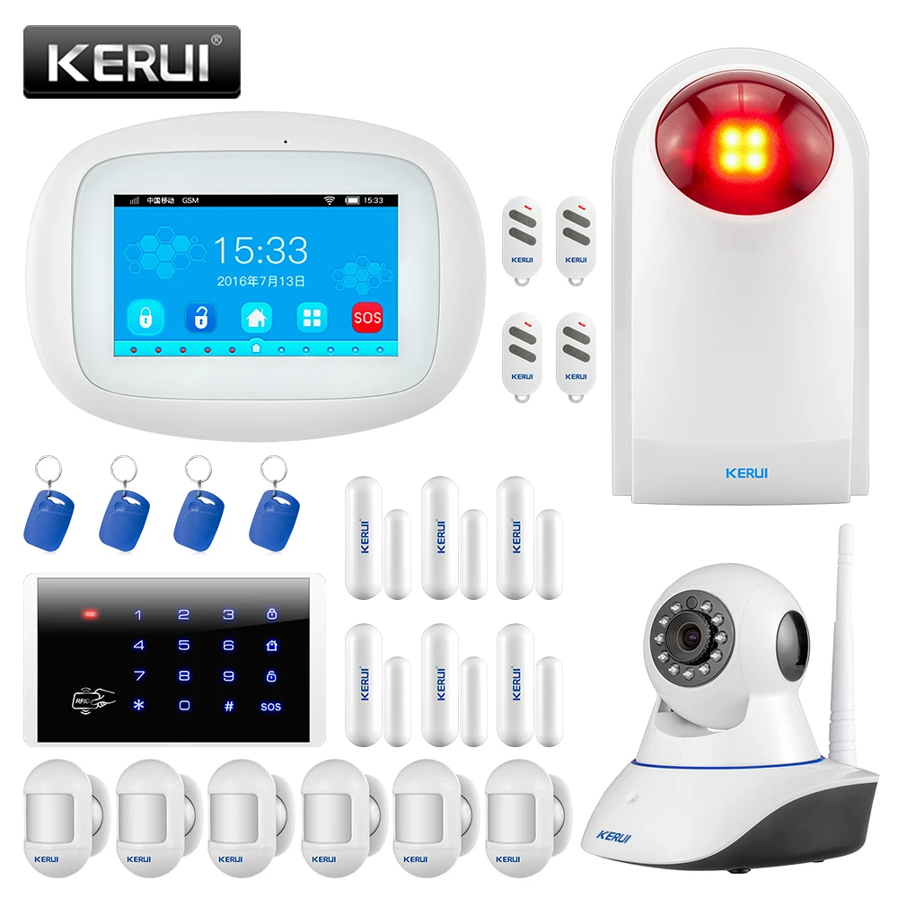 KERUI K52 WIFI GSM сигнализация 4 3 дюймовый полноцветный дисплей домашняя охранная с