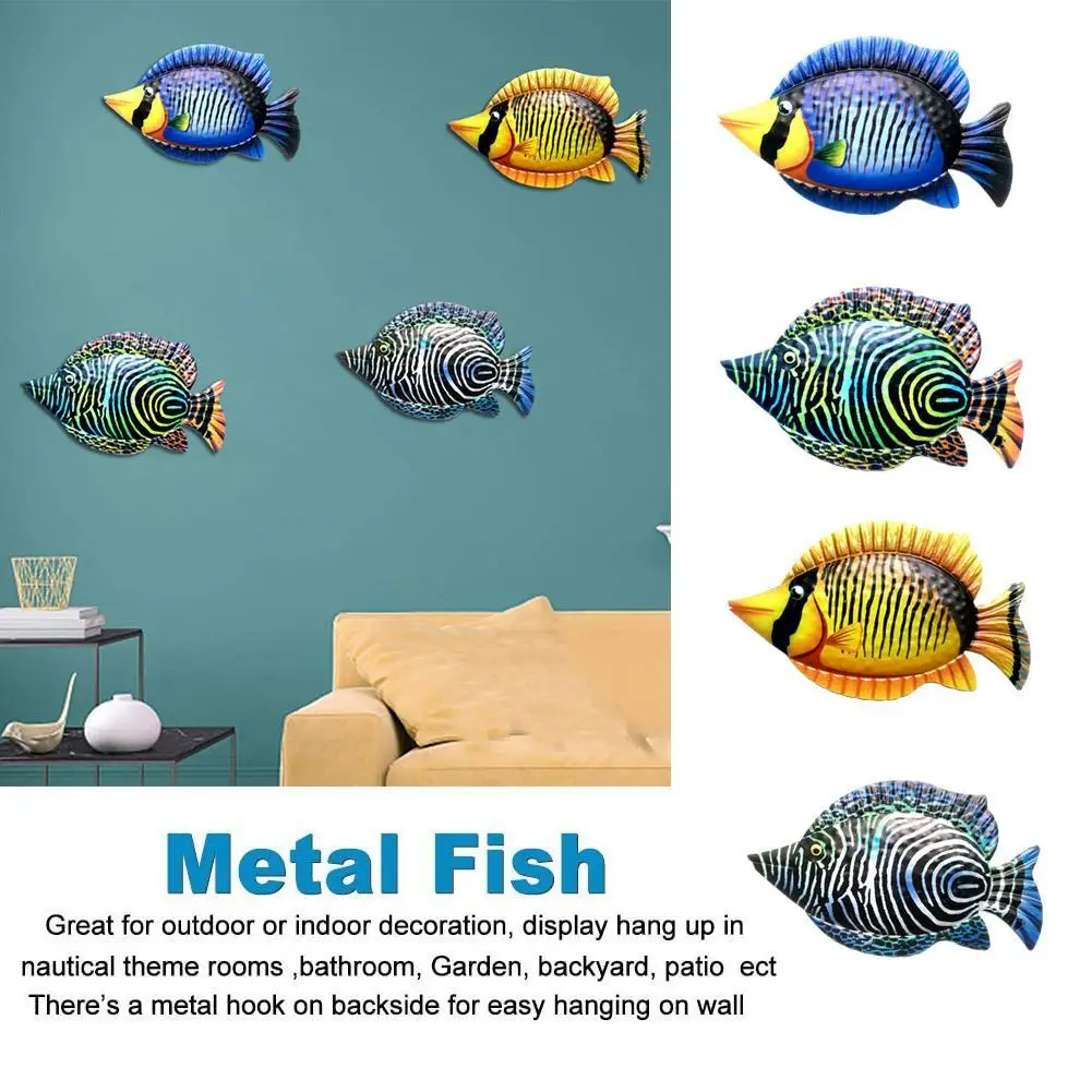 

Wrought Iron Fish Wall Hanging Creative Art Sculpture Q9C6 Terrace Decoration Outdoor Garden Wall Room Room Decoration Stic Z4E4