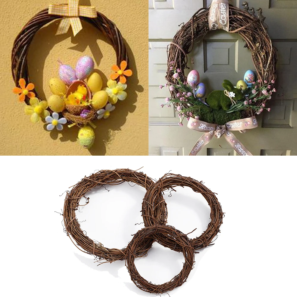 

3 Sizes Natural Grapevine Wreath Rings Rattan Vine Branch Wreath Hoop for DIY Christmas Wreath Easter Craft Holiday Party Decors