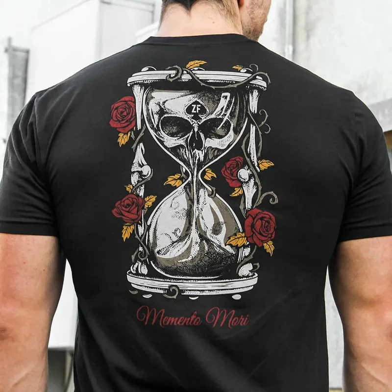 

Summer Fashion Men's 3D T-Shirt Black Rose Skull Hip Hop T-Shirt Trend Leisure Street Sports Party Short Sleeve Hot Sale