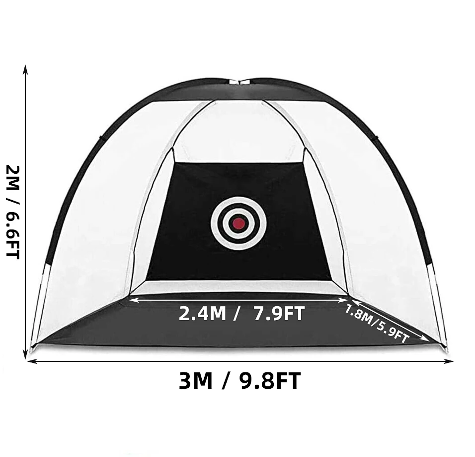 

3M Foldable Indoor Outdoor Golf Practice Net Golf Hitting Cage Garden Grassland Practice Tent Golf Training Aids Green/Black