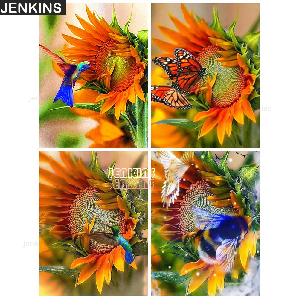 

5d DIY Diamond Painting Sunflower Bee Painting By Numbers Home Living Room Decor Personalized Wall Puzzles Gift Cross Stitch JE