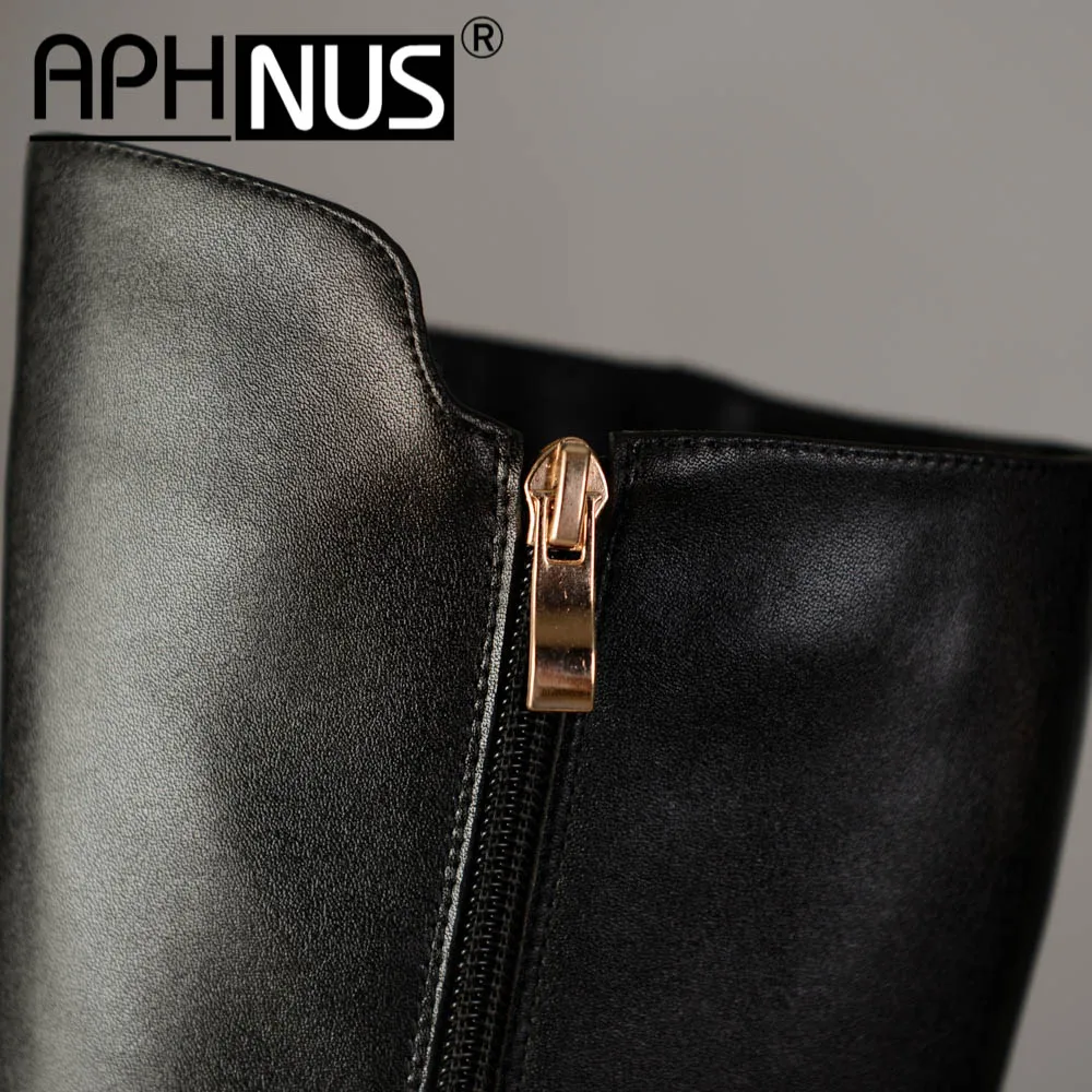 

APHNUS Womens Boots Riding Tall Over The Knee Thigh High Flats Low Mid Heels Pumps Boots Woman 2020 Shoes For Women New Boot