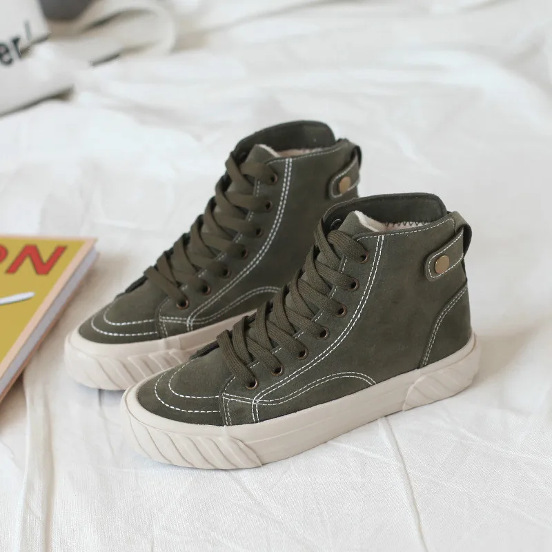 Женские зимние высокие кроссовки 2020 повседневная обувь из хлопка на плоской