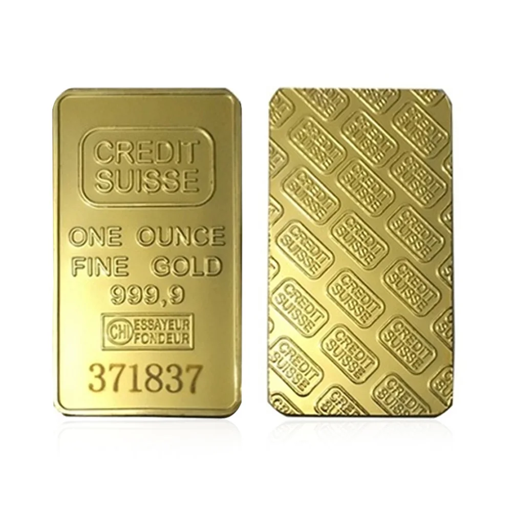 Реплика позолоченного 24-каратного многослойного слитка Швейцария современное