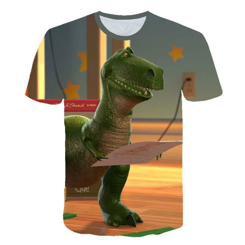 

2021 summer new anime movie peripheral toy story 4 3D printing couple men and women T-shirt