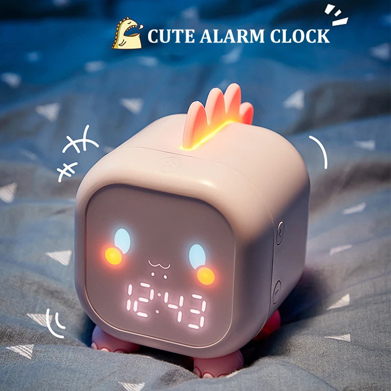 Милый прикроватный будильник цифровой с динозавром детский тренировочный