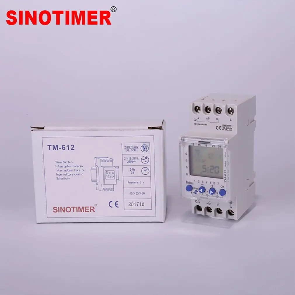 Цифровой программируемый таймер SINOTIMER TM610 TM611 TM612 220 В 18 мм 35 | Инструменты