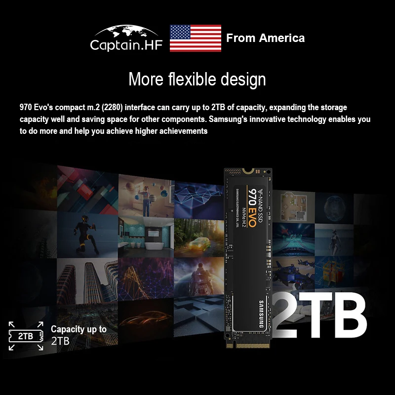 

US Captain Notebook SSD (MZ-V7E500BW) 970 EVO SSD 500GB - M.2 NVMe Interface Internal Solid State Drive with V-NAND Technology