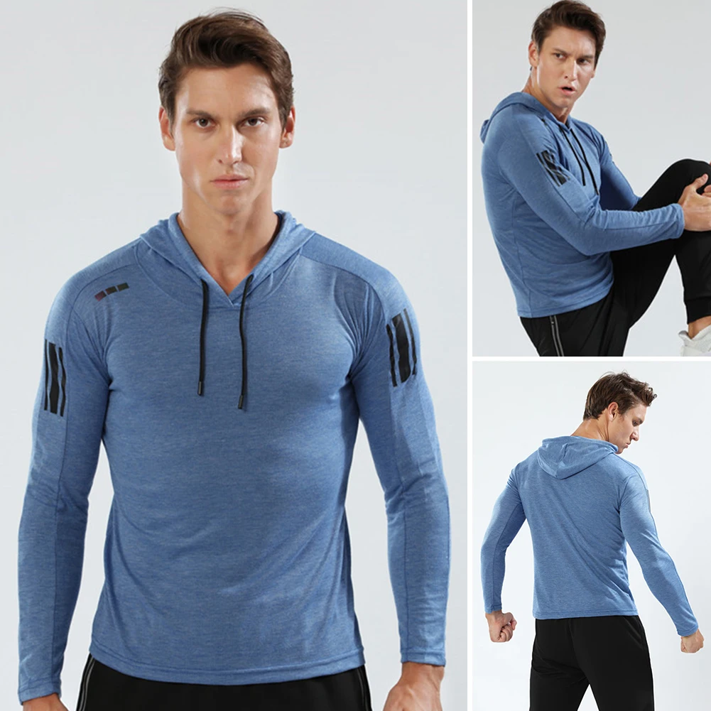 

Male Hoodies Sweatshirts Men's Hoodies Sweatshirt Tops Thin Elastic Long Sleeve Drawstring Hoodie Sports Gym Workout Sweatshirt