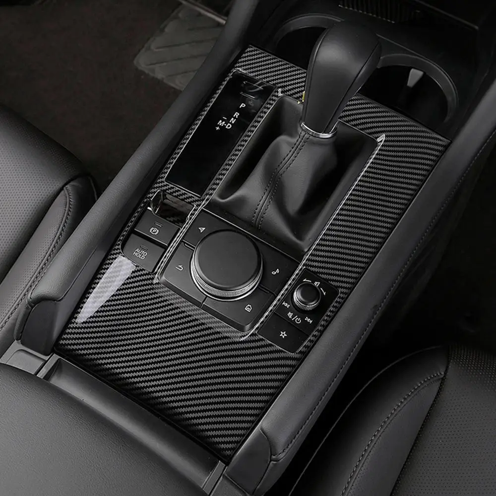 Консоли панельная Накладка для коробки передач Mazda 3 2019 2020 углеродного волокна