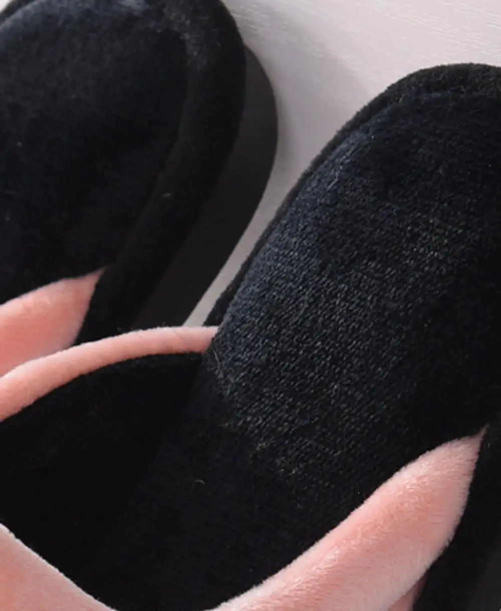 Тапочки из хлопчатобумажной ткани женские зимние теплые Нескользящие домашние