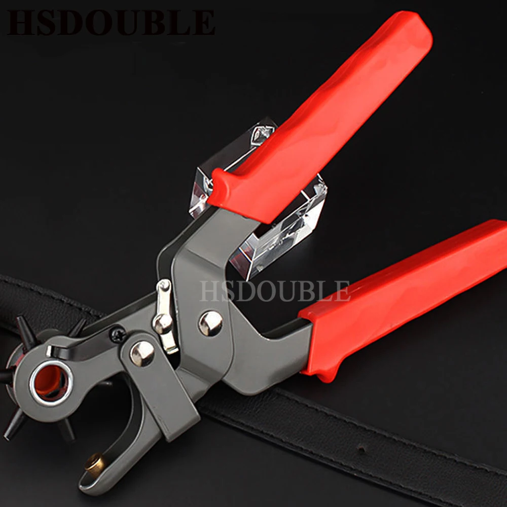 

1pcs Leather Belt Hole Punch Plier Eyelet Puncher Revolve Sewing Machine Bag Setter Tool Watchband Strap Household leather craft