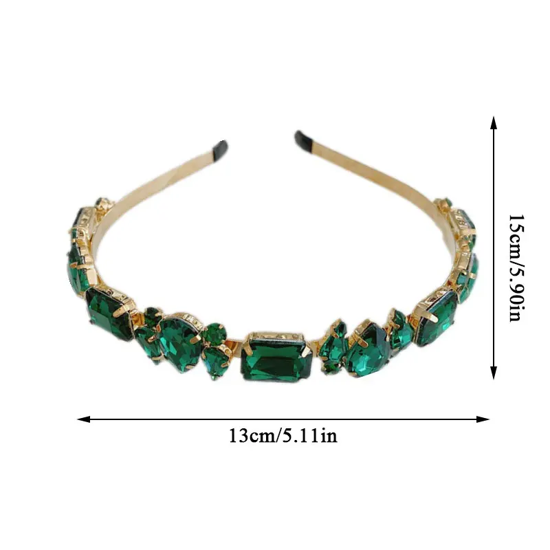 

New Baroque Women Shiny Rhinestone Hairbands Luxury Colorful Diamond Hair Hoop Hair Accessories for Women Crystal Headbands