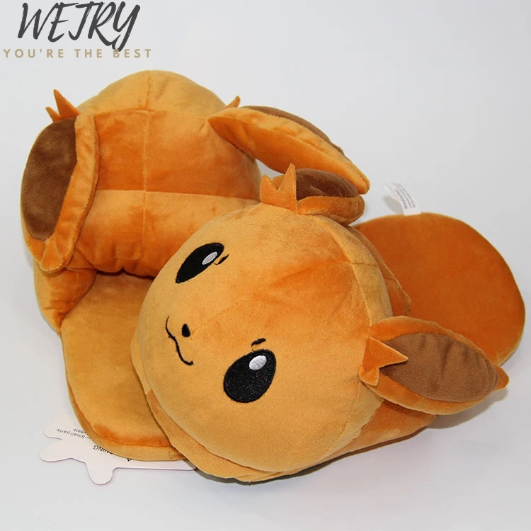 Cartoon Slippers Новинка; аниме мультфильм с покемоном; тапочки для влюбленных; теплые женские тапочки; обувь из плюша с шариками эльфа и Пикачу; домашние тапочки для детей - Цвет: Cartoon Slippers