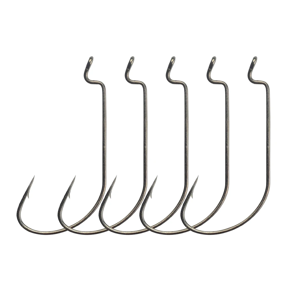 

10-100pcs Fishing Soft Worm Hooks High Carbon Steel Wide Super Lock Fishhooks Lure 5/0#-1# Softjerk Hooks Fishing Tackle