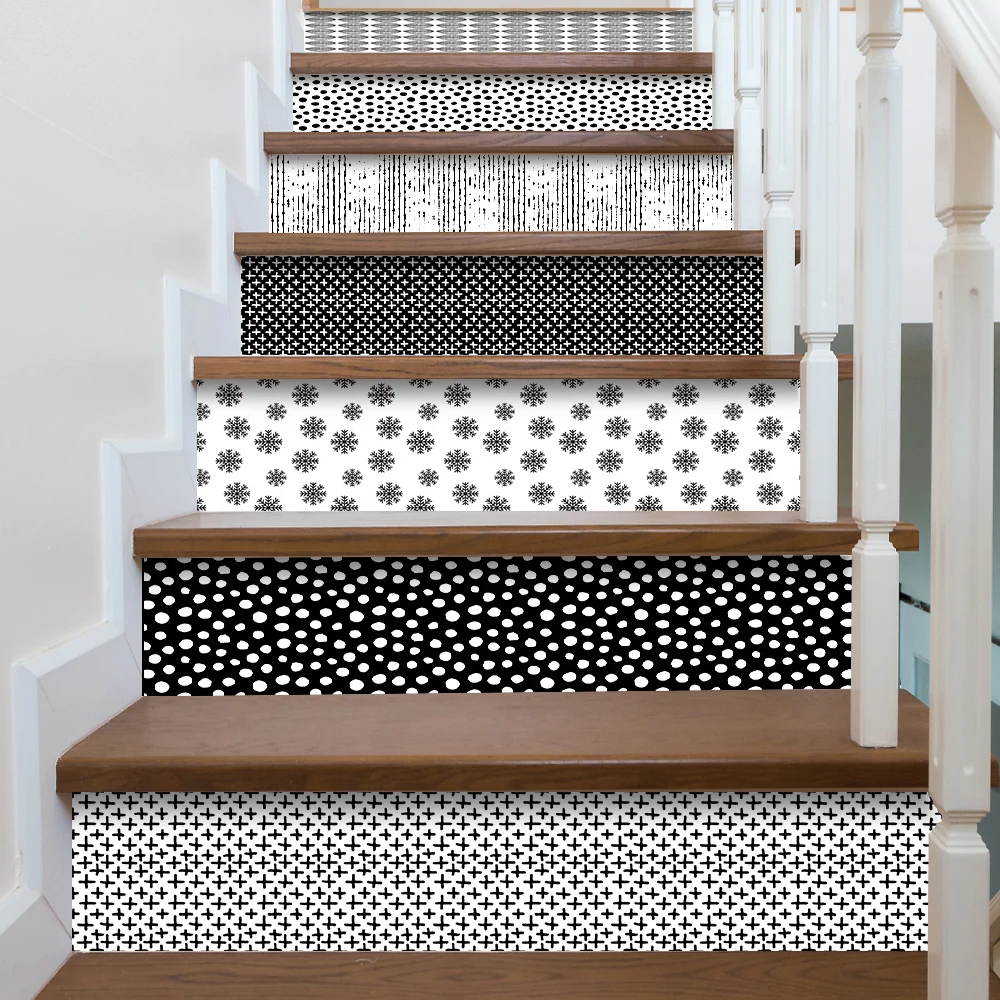 7pcs stair sticker waterproof oil proof diy self adhesive pvc staircase sticker for kitchen bathroom furniture stairway decor free global shipping