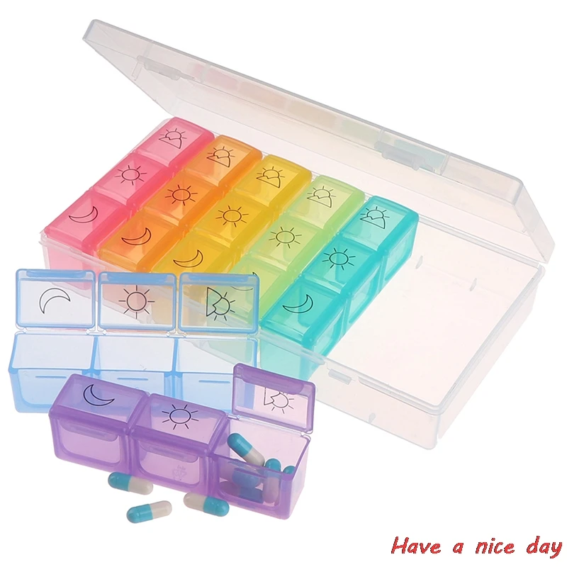 

3 Row 21 Grids 7 Days Weekly Pill Case Medicine Tablet Dispenser Organizer Pill Box Splitters Pill Storage Container New