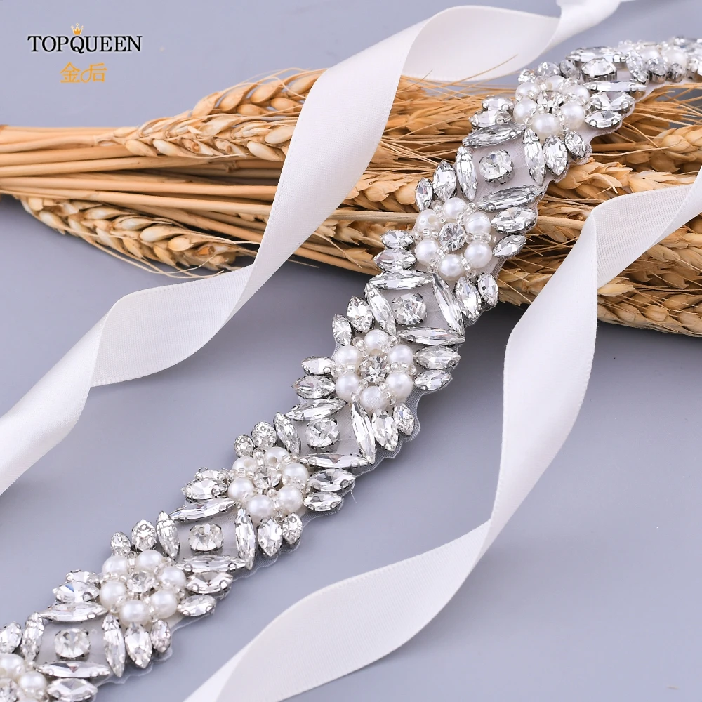 

TOPQUEEN S449 свадебное платье для невесты с поясом, жемчужные стразы, марокканский кафетан, пояс для подружек невесты, платье с аппликацией, Женские аксессуары