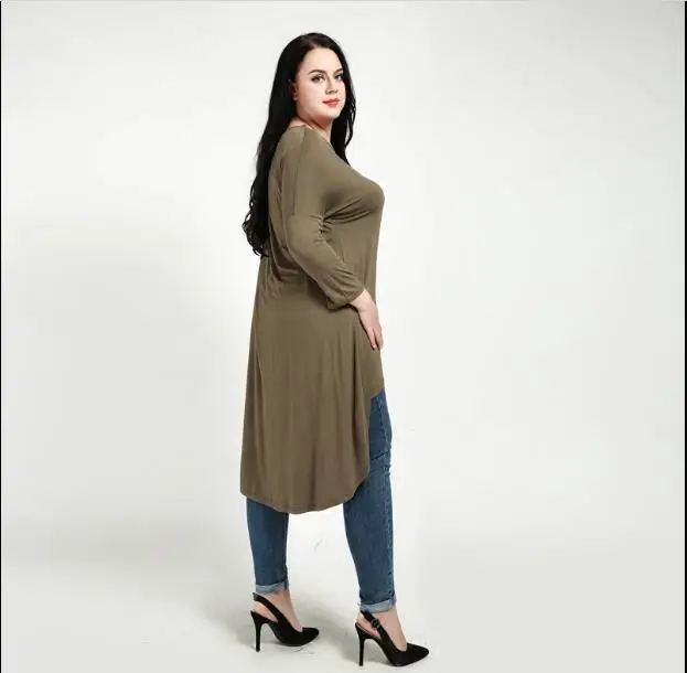 6XL Плюс Размер Женская Асимметричная футболка 5XL черный большой размер женские