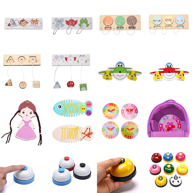 Children Montessori Busy Board Accessories Wood DIY Toy Material Early Education Activity Board Parts