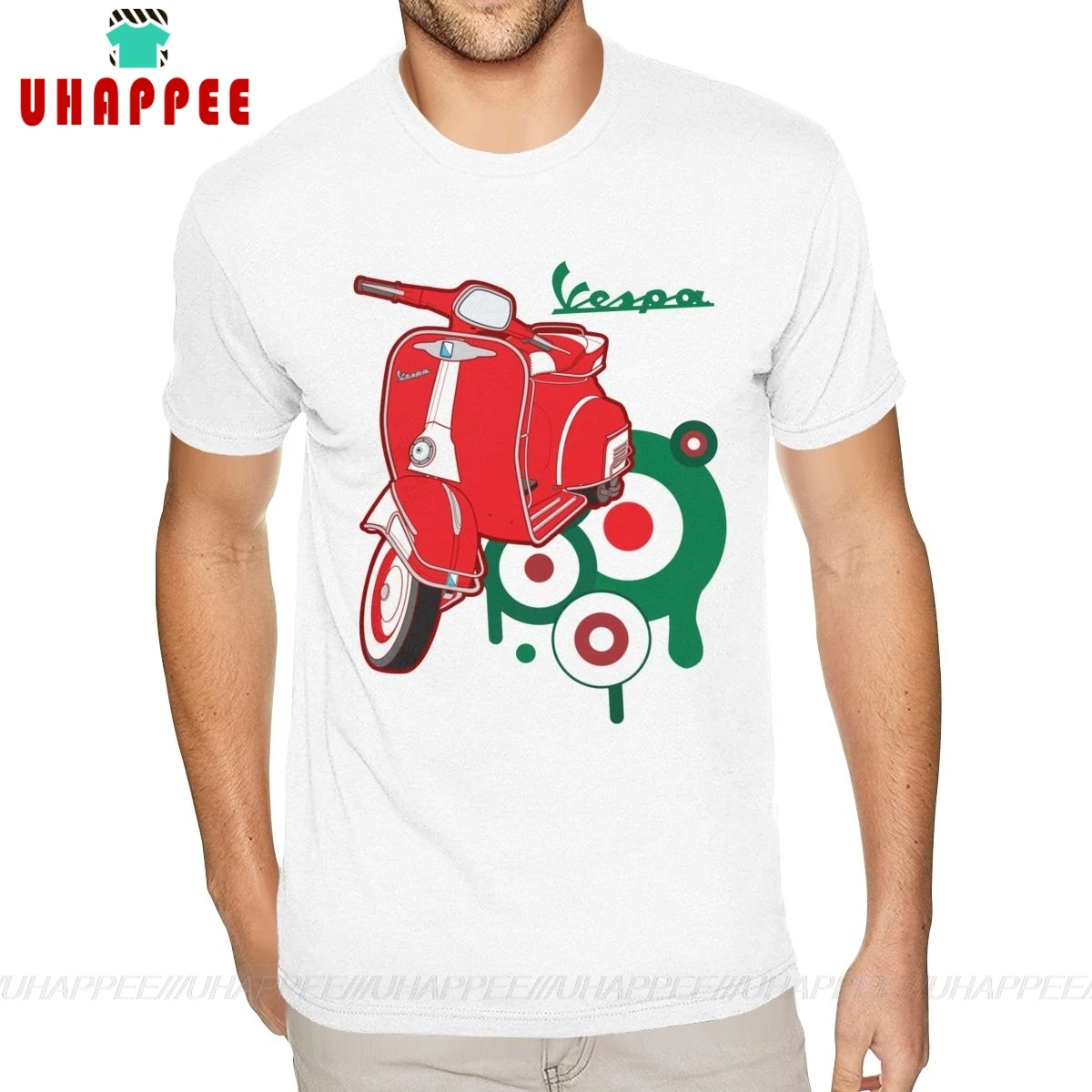 Уличная одежда Port хлопковая Футболка Vespa 80-х годов белая футболка для мальчиков 6XL