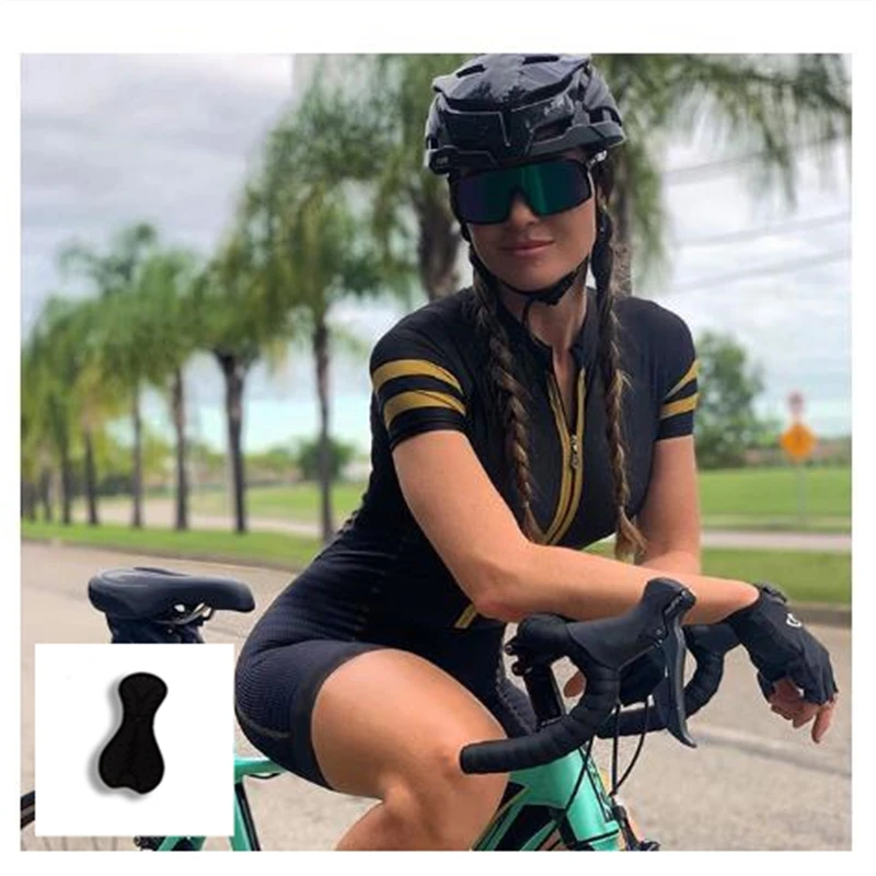 Sleeve Macaquinho Ciclismo Feminino  Jersey Jumpsuit long Sleeve Macaquinho Ciclismo Feminino Set Gel Pad Jumpsui