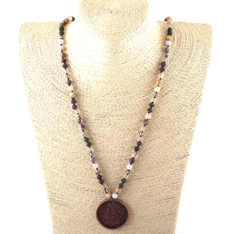 MOODPC модные богемные этнические ювелирные изделия 6 мм натуральные камни и