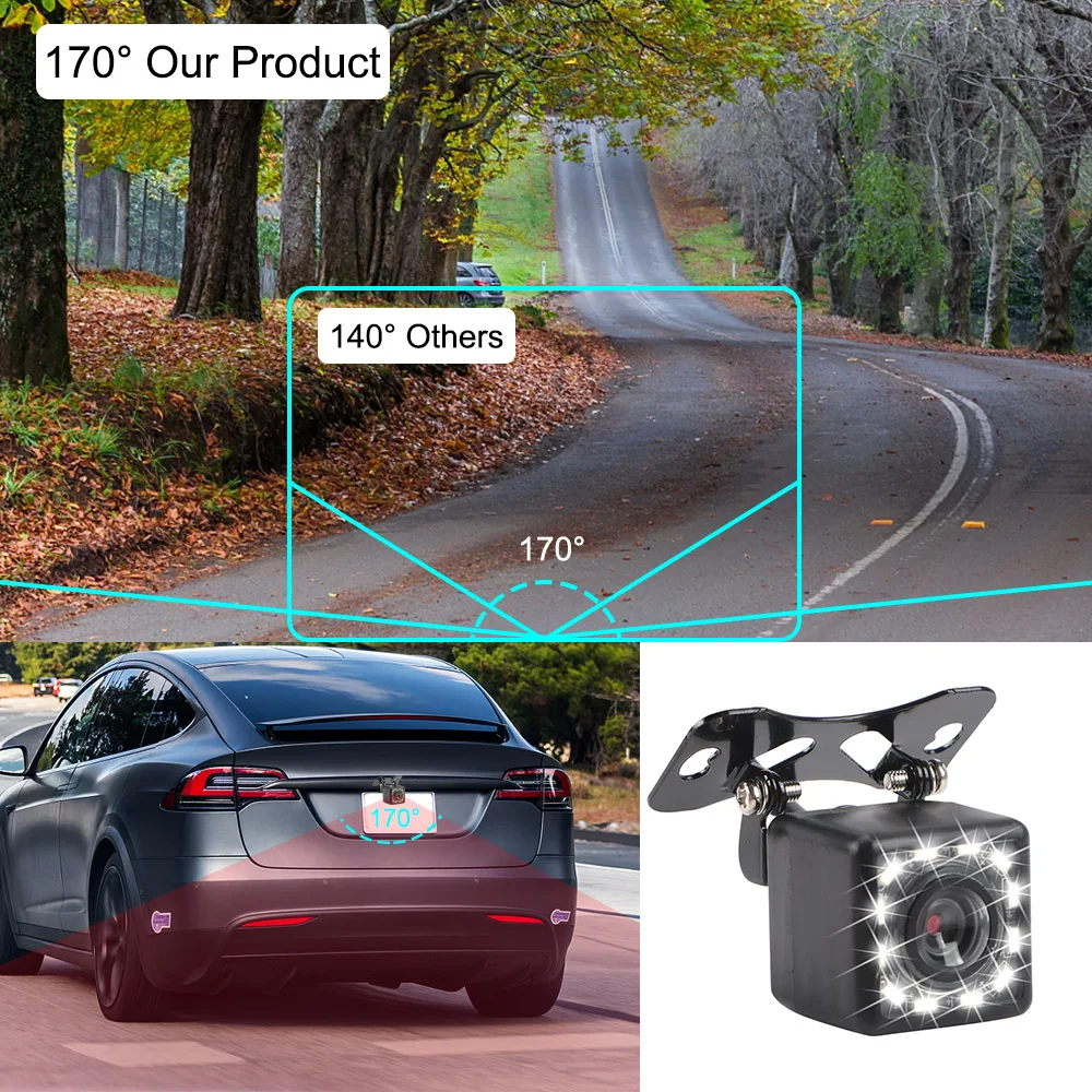 LEEPEE Car Parking Assistance Infrared Reversing Rearview Backup Camera 5 Inch Rubber Cup + Bracket Rear View Monitor | Автомобили и