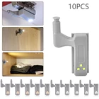 10 шт. светодиодный умный сенсорный индукционный светильник для шкафа, световая внутренняя шарнирная лампа для шкафа