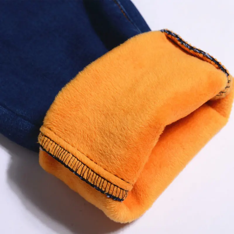 Осень зима плюс бархат утолщаются женские джинсы длинные узкие брюки теплые с