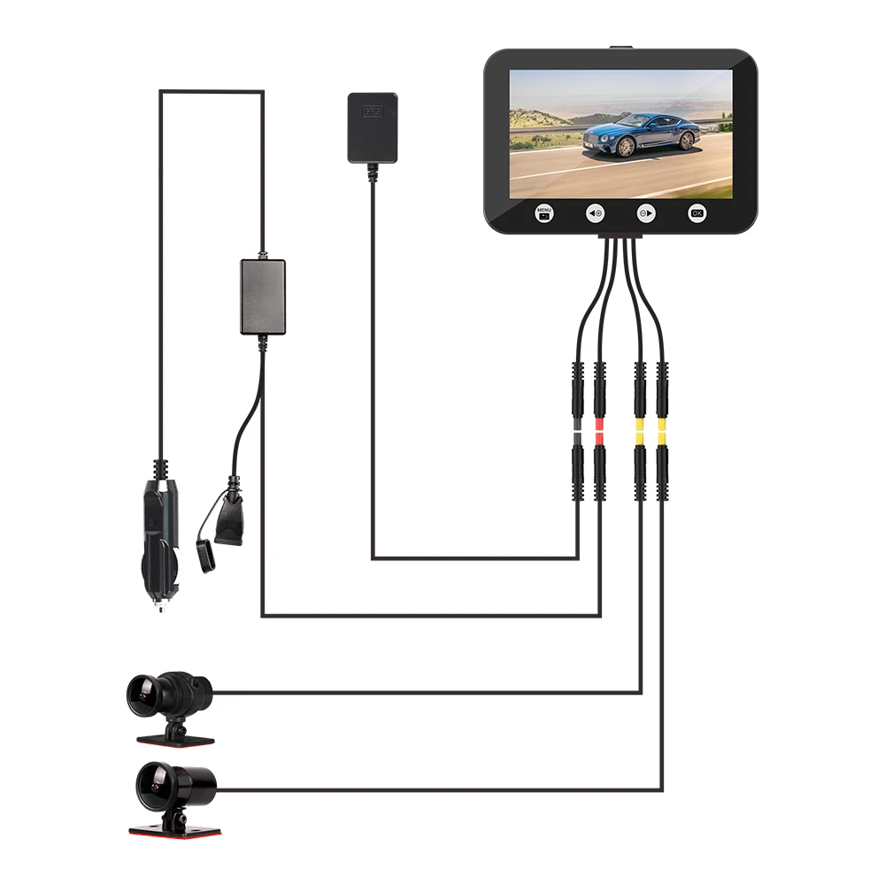 SYS Dual 1080P Автомобильный видеорегистратор WiFi SONY IMX323 с 2 раздельными передними и задними видами ночного видения, водонепроницаемые камеры, видеорегистратор, видеорегистратор