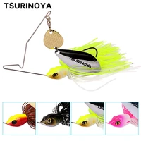 tsurinoya 4pcslot spinners bait rubber jig head fishing lure metal spoon 4 colors fishing lure with barbed hook spinnerbait