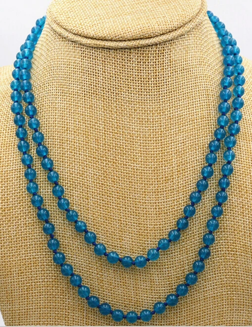 918 + Новый очаровательный 6 мм чернила-синий цвет апатитовые бусины Цепочки и