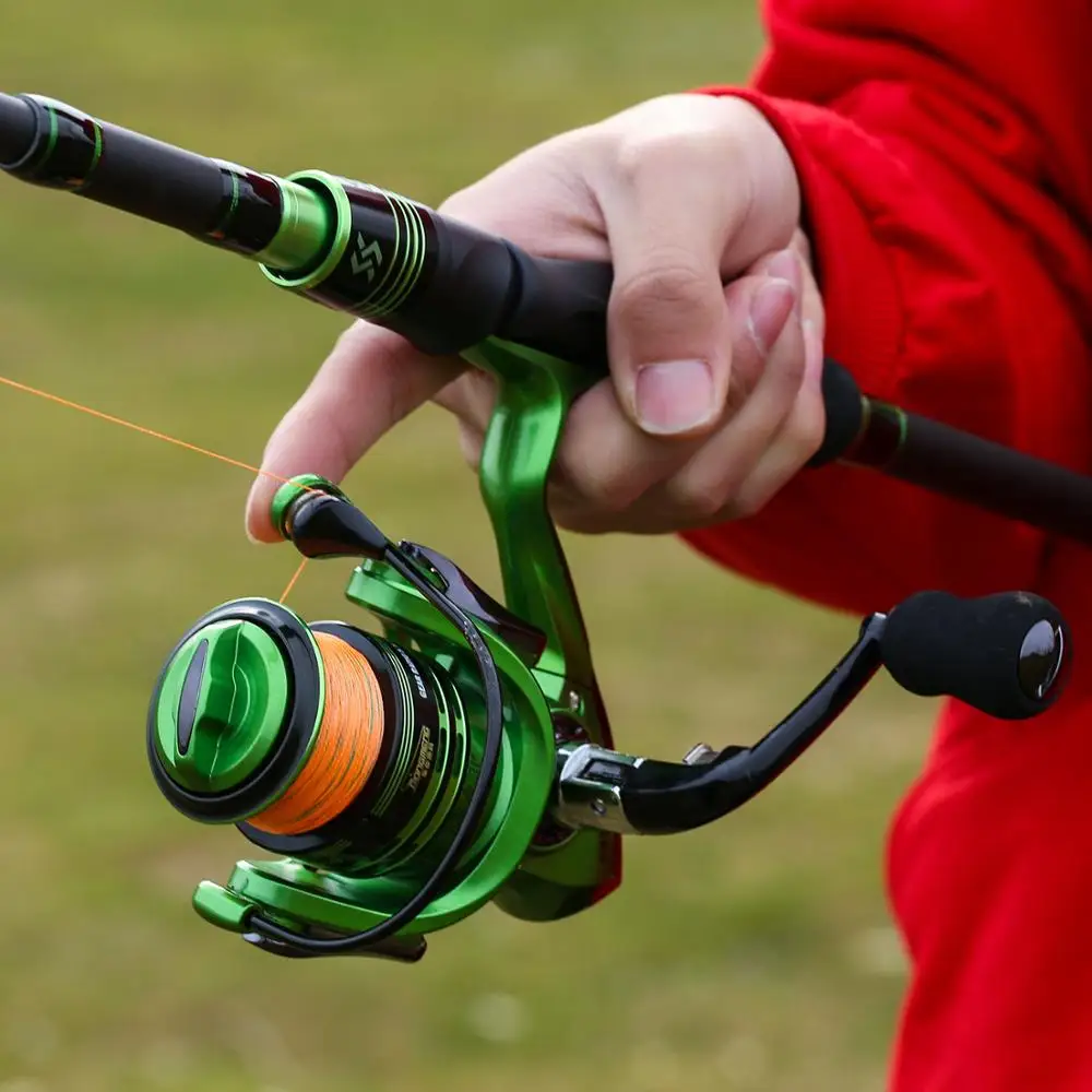 

Sougayilang 1000-7000 Series 13+1BB Spinning Fishing Reel 5.5:1 Gear Ratio Freshwater Carp Fishing Reels Fishing Tackle Pesca