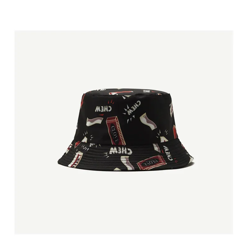 

Fashionable graffiti in spring and summer, cartoon, fisherman's hat on both sides, and sunshade hat for lovers