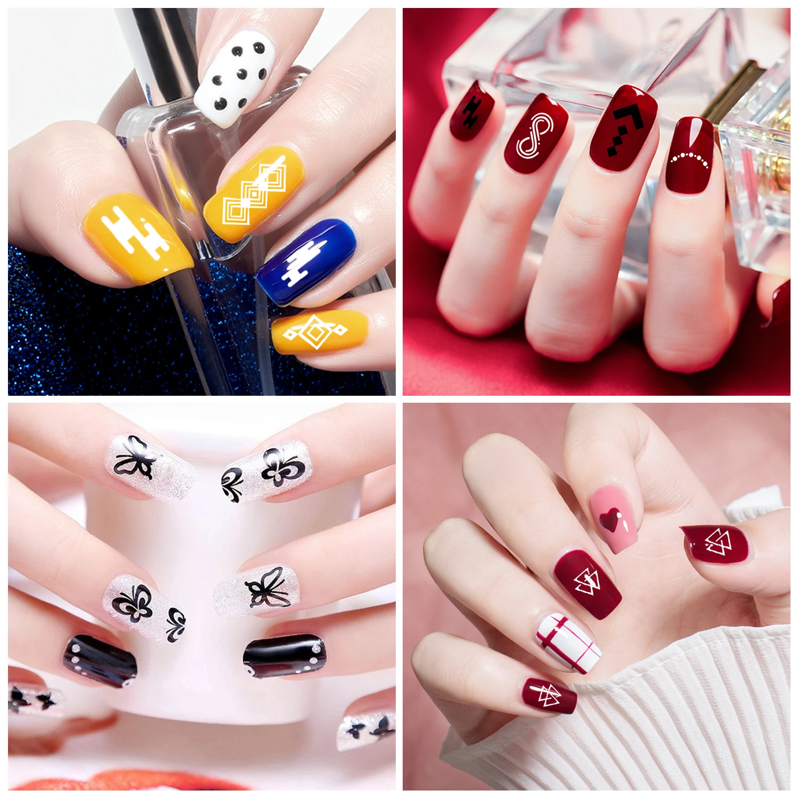 Набор пластин для стемпинга ногтей Biutee 44/36 шт. 8 геля 2 прозрачные желе дизайна