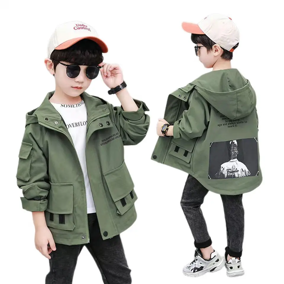 

2 Colors For 4 5 6 7 8 9 10 11 12 13 14 Yrs Kids Boys Jacket Coat Fashion Casual Spring Autumn Cartoon Long Sleeve Warm Outwear
