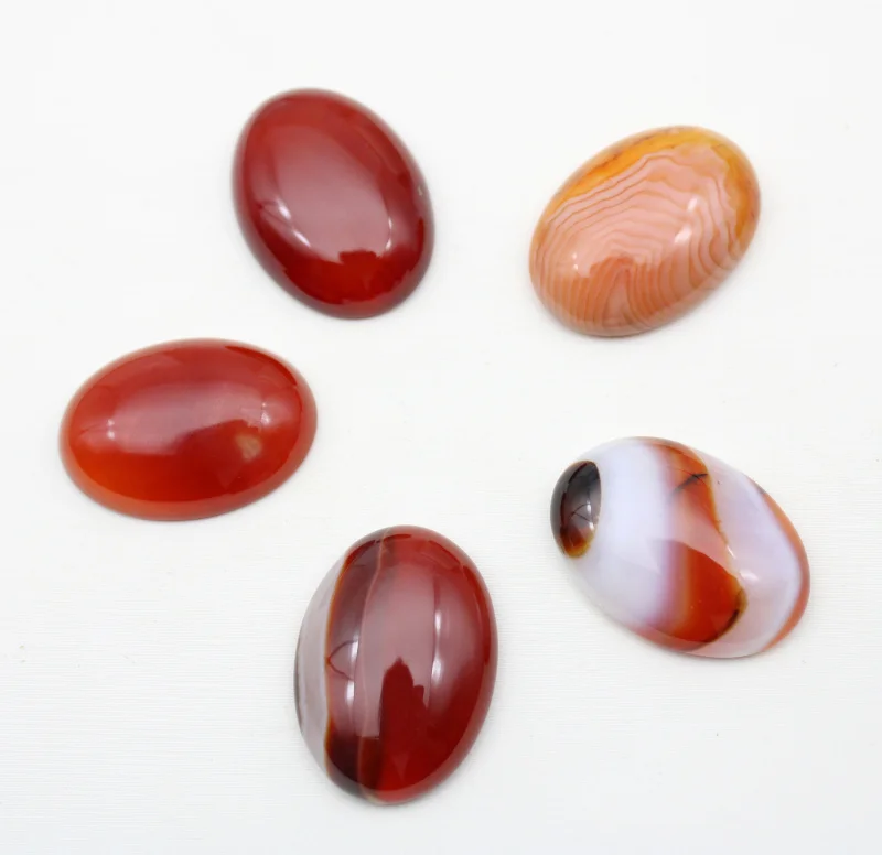 Оптовая продажа Овальный Кабошон из красного агата с натуральным камнем 1 шт. 18x25