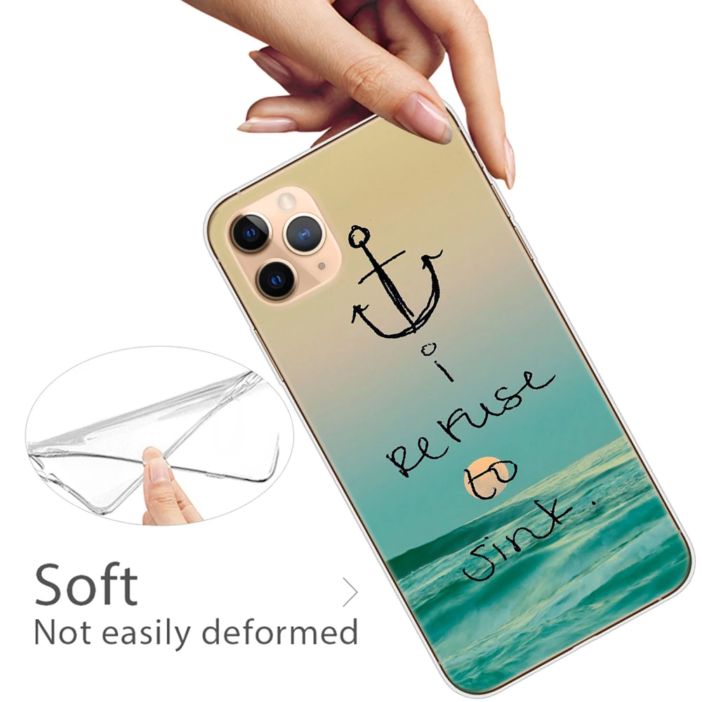For iPhone 11 12 13 Pro Max Mini 8 7 Plus 6S 6 X XS XR 5S SE2 Transparent Case Ocean Sunset Sunrise Seaside Retro Silicone Cover | Мобильные