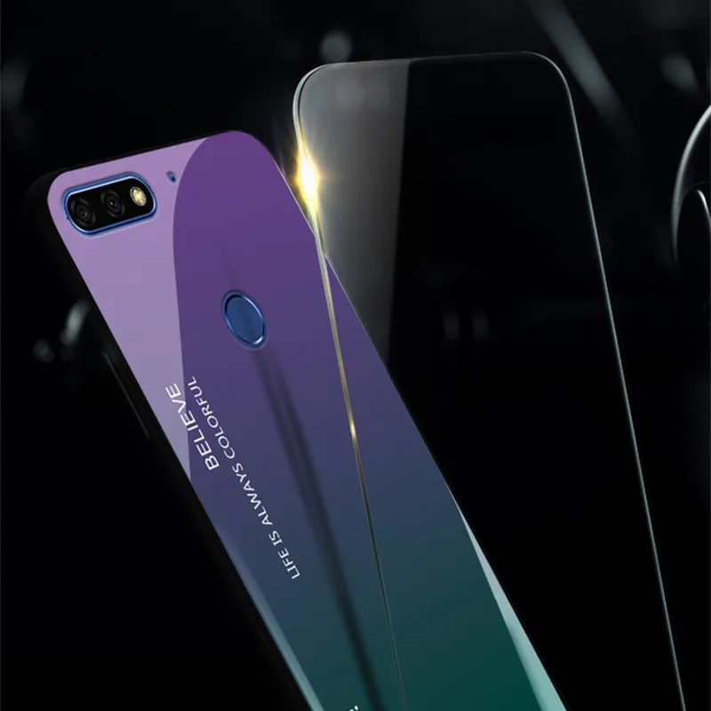 Чехол для Huawei Honor 7A Pro 5 7 дюйма чехол из закаленного стекла Чехлы силиконовый