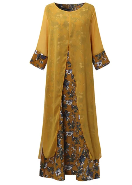 

M-5XL floral cotton linen dress big size patchwork casual long women dress plus size print boho maxi dress summer fall vestidos