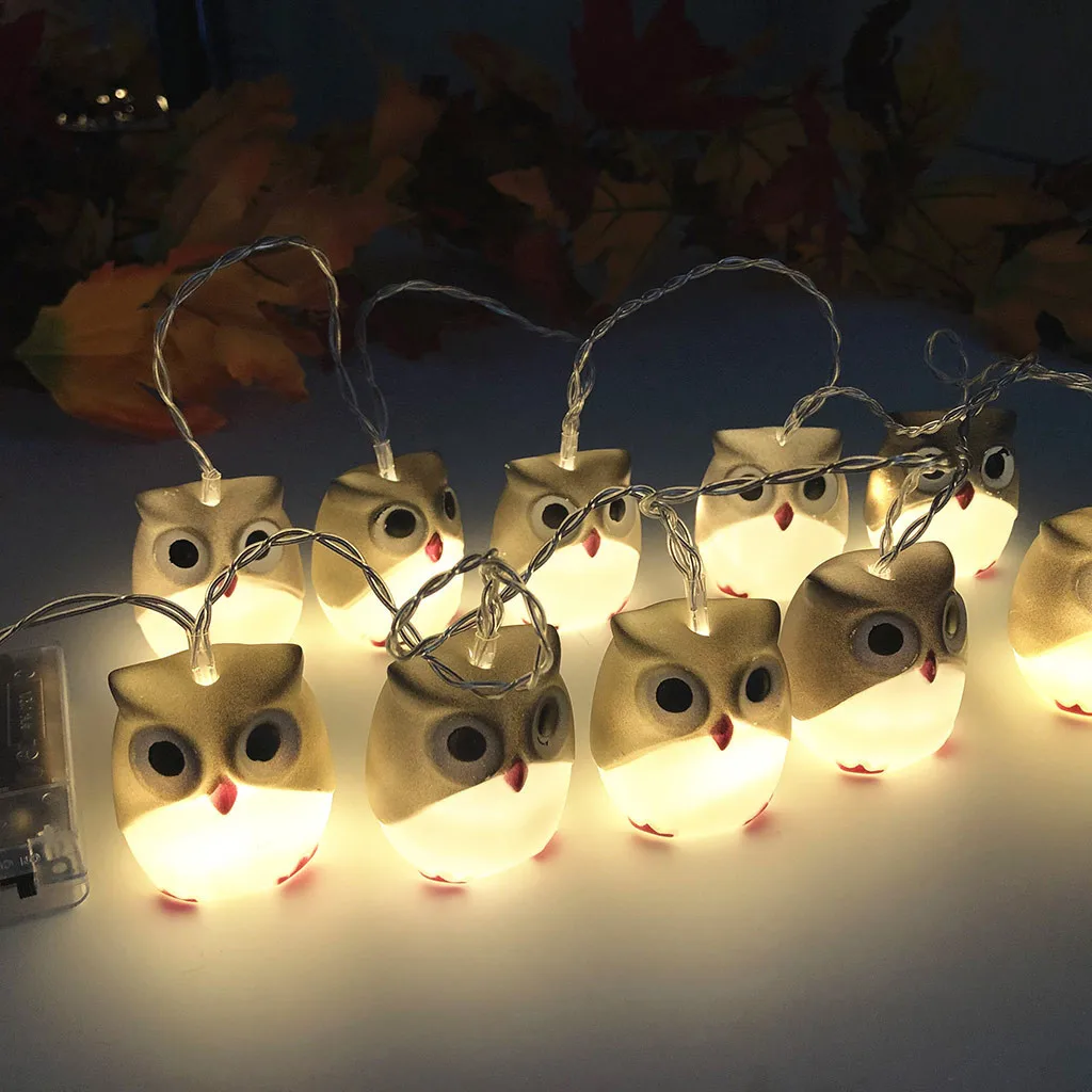 Хэллоуин Сова гирлянды светодиодные светильник s сад дома вечерние украшения