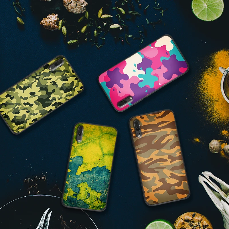 Роскошный Камуфляжный черный чехол для huawei P Smart Z 2018 P20 Pro P8 P9 Mini P10 2019 P30 LITE |